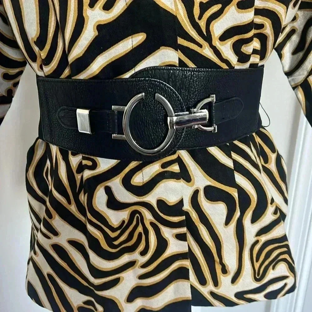 MetroStyle 90's Vintage Jacket Animal Print Linen Y2K Size 12 - Picture 2 of 6